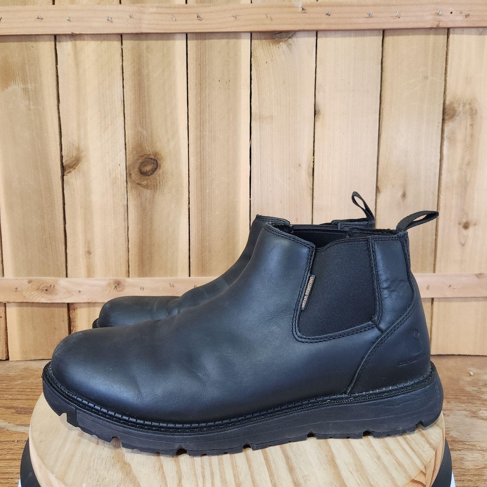 Carhartt Millbrook 4" Romeo Chelsea Boots Mens 14 Black Leather Slip On Workwear